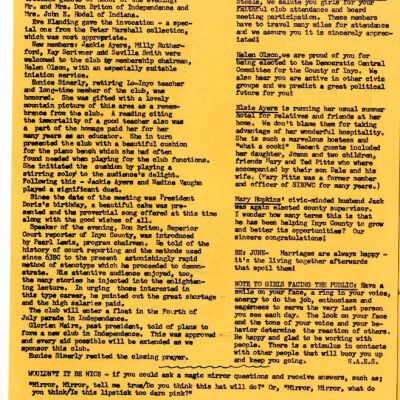 2004.14.128: Whitney Peeks newsletter, June 1960, pg. 2: Origformat: Artifact; Resolution: 150 dpi