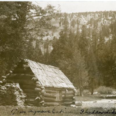 Tom Agnews Cabin. Shadow Lake 1871