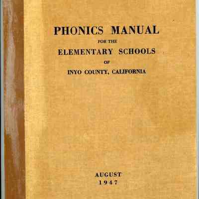 Phonics Manual for the Elementary Schools of Inyo County, California, August 1947