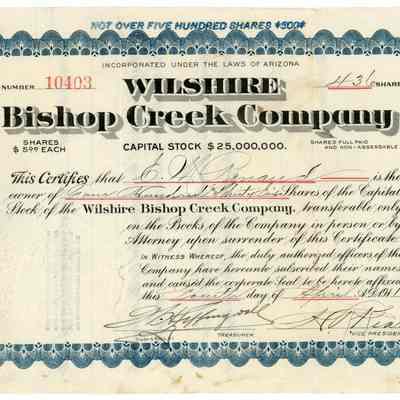 Certificate, Stock