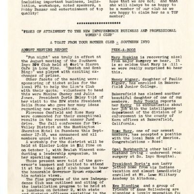 2004.14.131: Whitney Peeks newsletter, September 1960, pg. 2: Origformat: Artifact; Resolution: 150 dpi
