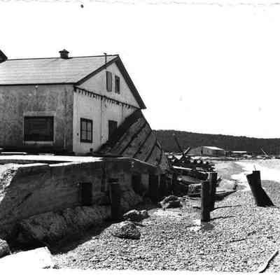 Damage from Hurricane Edna, 1954 on Fort Pond Bay | John "Skip" Kelsey Digital Collection, Montauk Library Archives