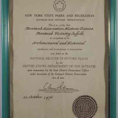 Montauk Association Historic District National Register of Historic Places Recognition