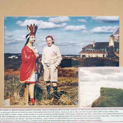 Peggy Murphy Connery in front of the Rheinstein Estate, 1956