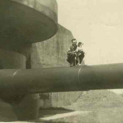 World War II gun emplacement at Camp Hero, circa 1950s | Fred Houseknecht digital collection