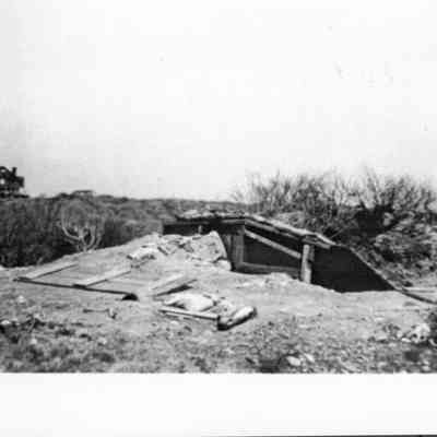Dugout sentry post and de Forest Cottage, 1946