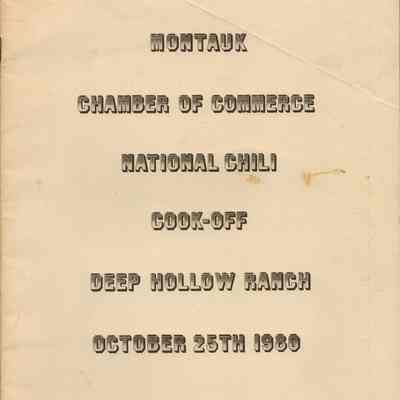 Montauk Chamber of Commerce National Chili-Cook Off Deep Hollow Ranch, October 25th, 1980 Souvenir Program.