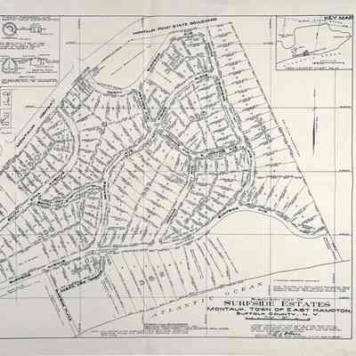 Subdivision Map of Surfside Estates, Montauk, Town of East Hampton, Suffolk County, N.Y. 1949.