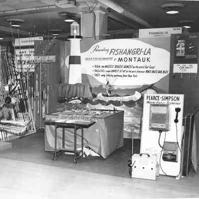 Sportsmens exhibit, c. 1950 | Fishangri-la Scrapbook, Al Sari Collection, Montauk Library Archives