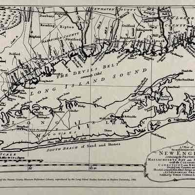 Map of the most inhabited part of New England, 1776. (1986 Reproduction)