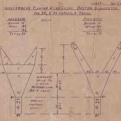 Westerbeke Fishing Gear Co. Inc. Manila Trawl, 1947