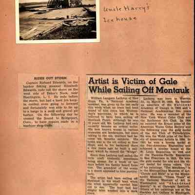 Excerpt from 1938 Hurricane Scrapbook - Anne Duryea Kirk | Montauk Library Archives