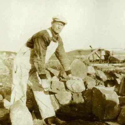 Montauk Community Church under construction, 1928 | Rev. John Best digital collection, Montauk Library Archives