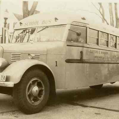 First School Bus, Clifford Windsor | Windsor Family Collection, Montauk Library Archives