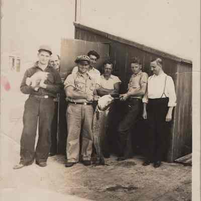 Men in the old Montauk fishing village, 1930s or 1940s | Montauk Library Archives