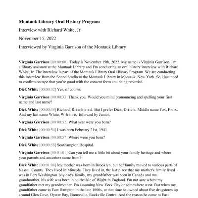 Oral history transcript