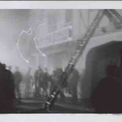 Fire at White's Pharmacy, 1950s | Montauk Library Archives