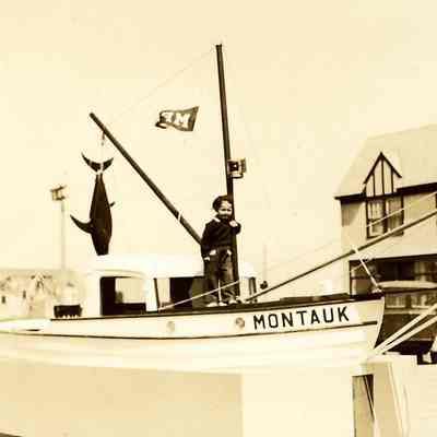 Geraldine Gould Webb on Parade Float, 1936 Windsor Family Collection, Montauk Library Archives