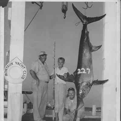 Bill Akin at age 13, 1958 Youngest Angler Swordfish Rod and Reel | Bill Akin Collection, Montauk Library Archives