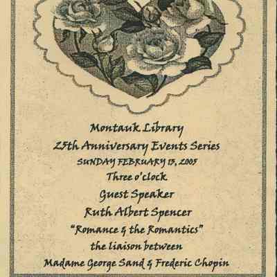 Montauk Library 25th Anniversary Events Series Flyer | Montauk Library Archives