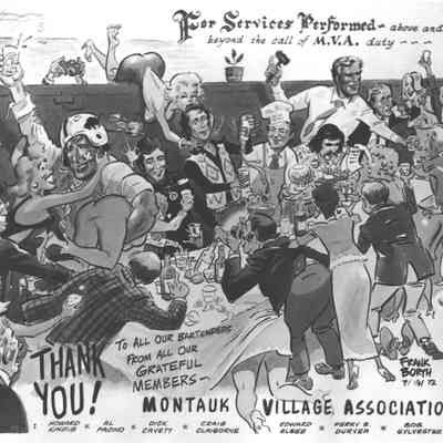 Montauk Village Association drawing by Frank Borth | Harry and Phyllis Clemenz Collection, Montauk Library Archives