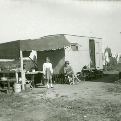 Camping in Ditch Plains, Montauk, circa 1950s | Mead Family Collection, Montauk Library Archives