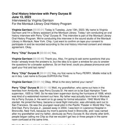 Transcript of recording.