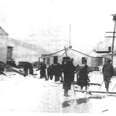Ice harvest on Tuthill Pond | Perry B. Duryea, Jr. Digital Photograph Collection, Montauk Library Archives