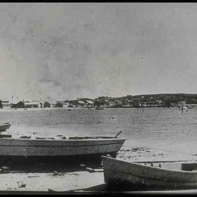 View of Fort Pond Bay Fishing Village, c. 1930s