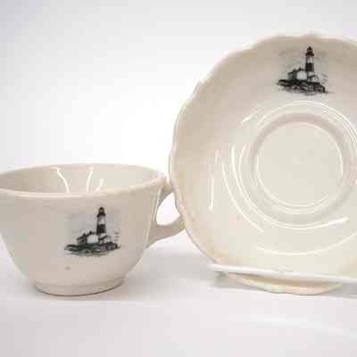 Montauk Lighthouse Tea Cup & Saucer China Set