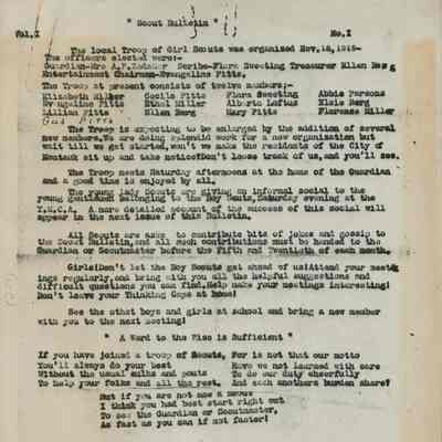 Scout Bulletin, Vol. 1, No. 1, 1919