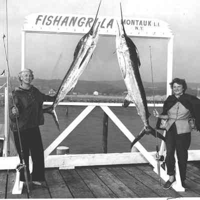 Female anglers M. Foster, Kasselbohm, 1950s | Fishangri-la Scrapbook, Al Sari Collection, Montauk Library Archives