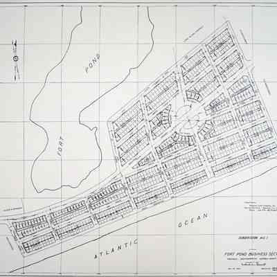 Map of Fort Pond Business Section, Montauk, NY, 1926