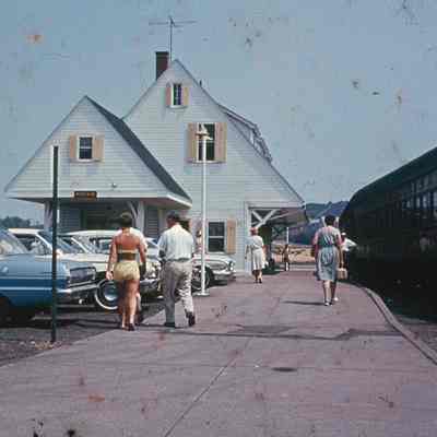 Montauk Train Station, 1950s | Mary Lynch Slide Collection, Montauk Library Archives