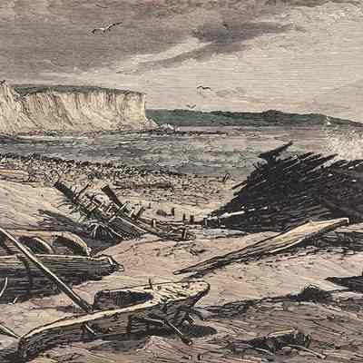 Engraving, The Graveyard by Harry Fenn, 1872