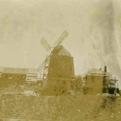Photograph of the McCaffrey / Rheinstein Windmill House Under Construction, c. 1920