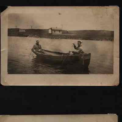 Sailors rowing small boats in Fort Pond or Lake Montauk, c. 1940s | Barbara Sullivan Gilmartin and Tim Gilmartin Collection, Montauk Library Archives