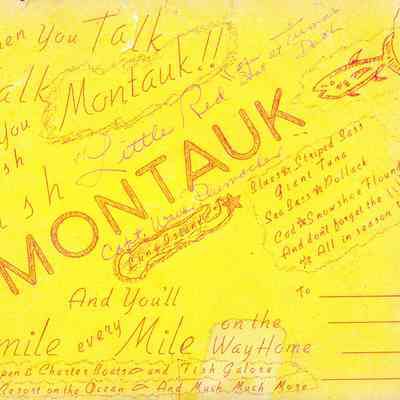 Postcard advertising charter fishing business of Capt. Walter Plumacher | Montauk Library Archives