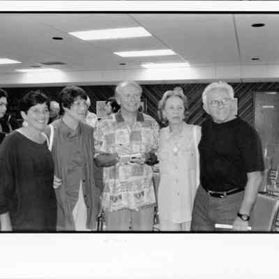 [Photograph of Terence McNally Reading at the Montauk Fire Department, July 22, 1995]