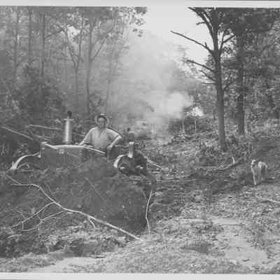 Mueller Brothers Clearing Land in Hither Woods | Ken and Loretta Weldon Collection, Montauk Library Archives