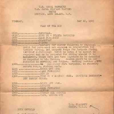 Letter from the sailor stationed at U.S. Naval Torpedo Testing Range Montauk, May 8, 1943