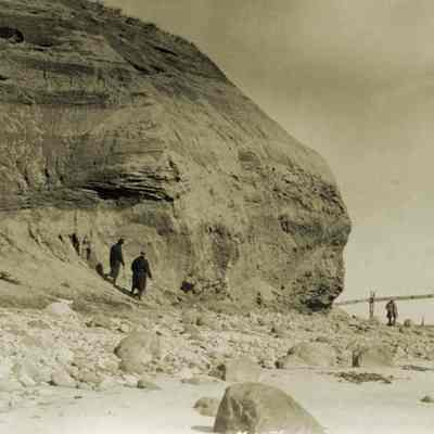 Fishing pier at the base of the Montauk Point Lighthouse, c. 1920s | Montauk Library Archives