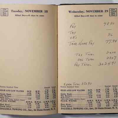 1948 logbook of Howie Carroll | Captain Howard "Howie" Carroll Logbook Collection, Montauk Library Archives.