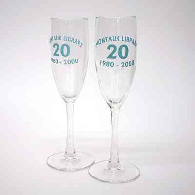 Montauk Library 20th Anniversary Champagne Flutes
