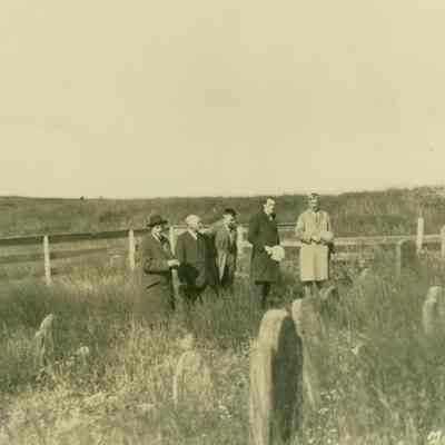 Carl Fisher and backers at First House Cemetery, c. 1920s | Montauk Library Archives