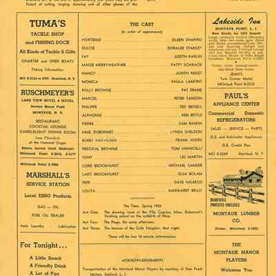 Montauk Manor Playhouse program, 1959 | Montauk Library Archives