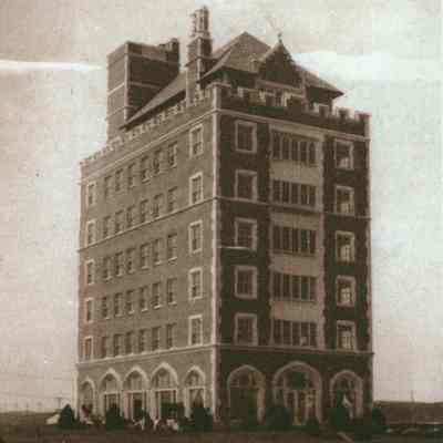 Postcard of Carl Fisher Administration Building, undated | John Cook Postcard Collection, Montauk Library Archives