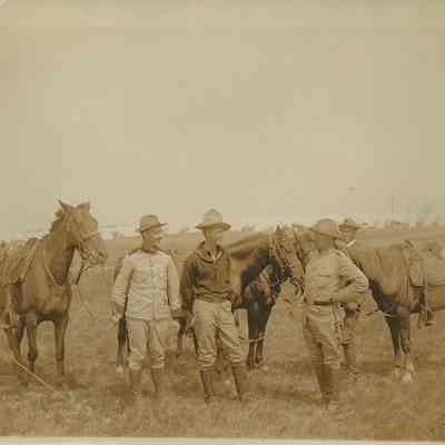Col. Roosevelt, Lieut. Greenway, and Dr. Church, 1898 | Camp Wikoff Photographs, Montauk Library Archives