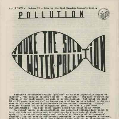 East Hampton Baymen's Association Newsletter, April 1975, Volume 11 | Montauk Library Archives