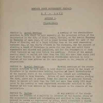 Montauk Beach Development Corporation Minute Book: First Meeting of the Board of Directors